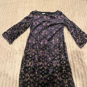Mod Madison Purple and Black Geometric Dress